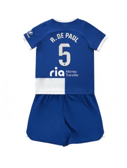 Atletico Madrid Rodrigo De Paul #5 Replika Borta Kläder Barn 2023-24 Kortärmad (+ byxor)